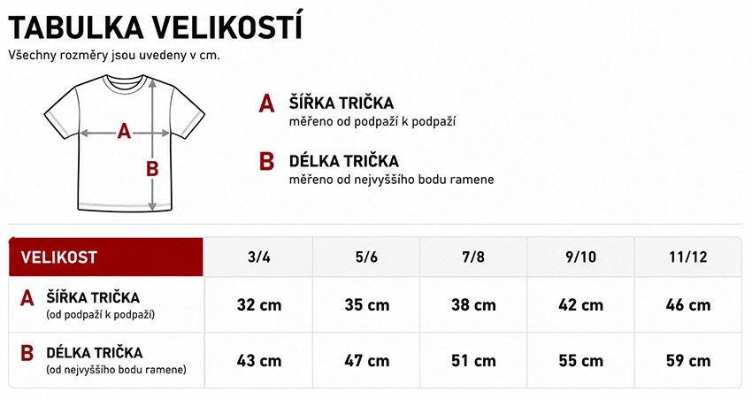 detska trika velikosti